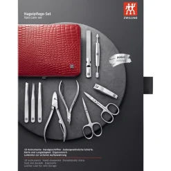 Zwilling Beauty Sets 10-tlg. Maniküre/Pediküre-Etui Rotem Rindleder von