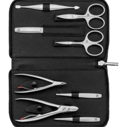 Zwilling Beauty Sets 8-tlg. Maniküre/Pediküre-Etui Schwarzem Rindleder von