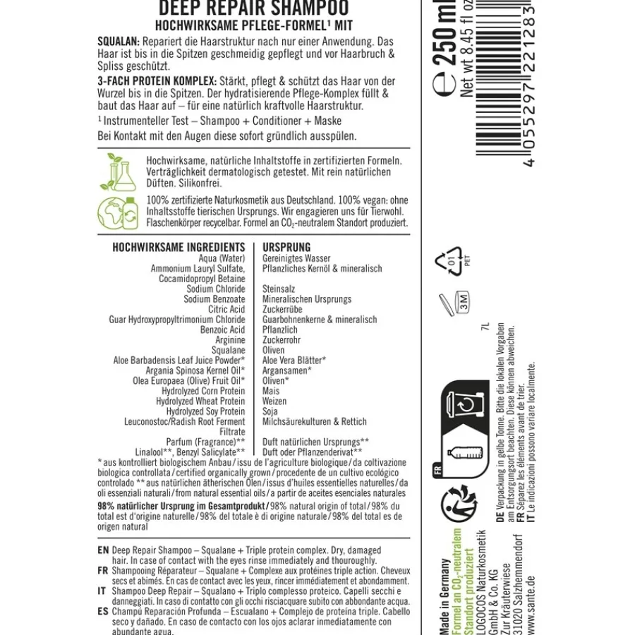 Sante Naturkosmetik Shampoo Deep Repair Shampoo von Discount