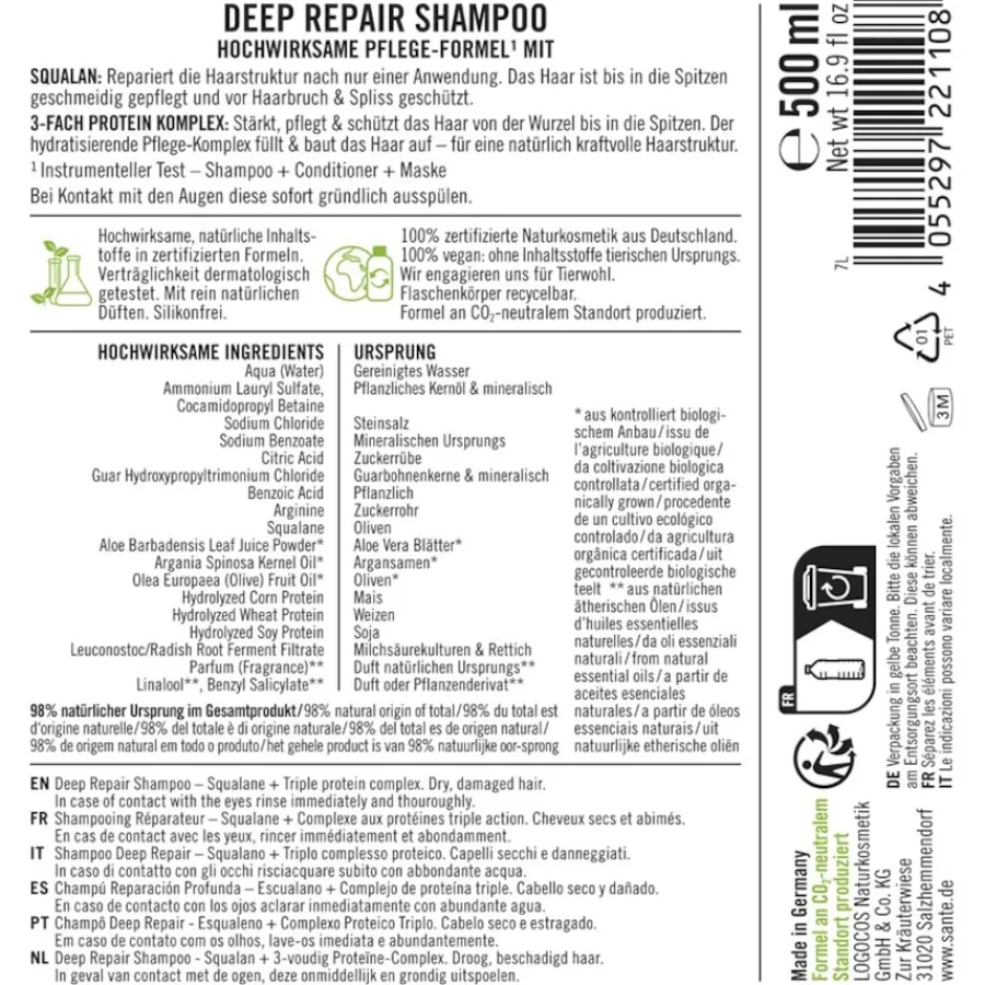 Sante Naturkosmetik Shampoo Deep Repair Shampoo von Discount