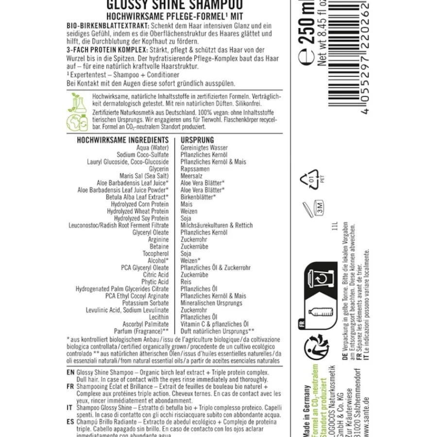 Sante Naturkosmetik Shampoo Glossy Shine Shampoo von