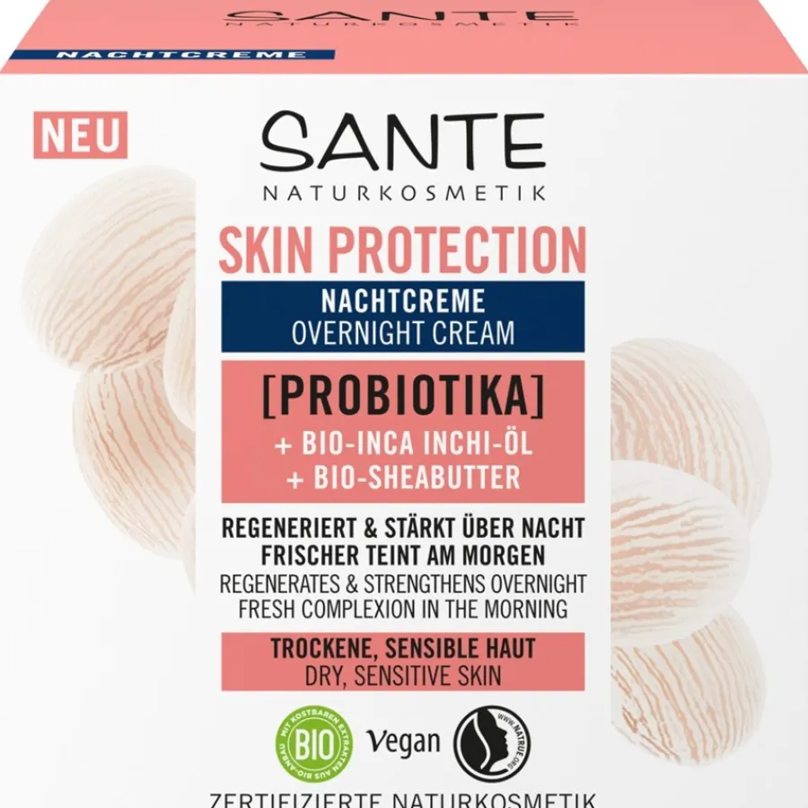 Sante Naturkosmetik Skin Protection Nachtcreme mit Probiotika, Bio-Inca Inchi-Öl & Bio-Sheabutter von Outlet