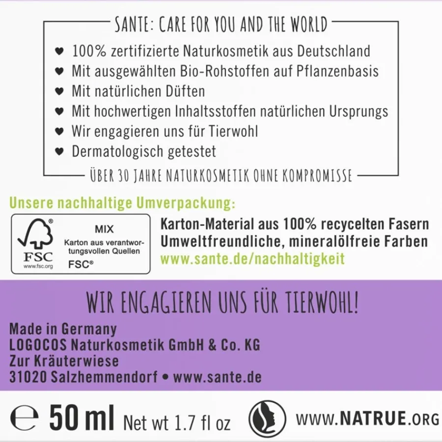 Sante Naturkosmetik Sofort Glättende Nachtcreme von