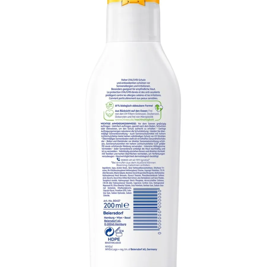NIVEA Sonnenschutz Sensitive Sofort-Schutz Sonnenlotion LSF 50+ Anti-Sonnenallergie von Sale