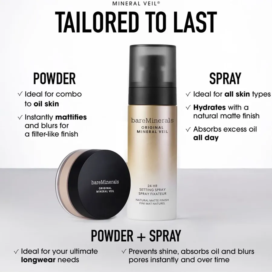 bareMinerals Spray Veil 24HR Natural Matte Setting Spray von