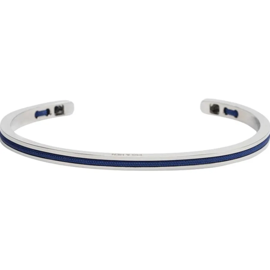 Pig u0026 Hen Stahl-Armbänder Navarch 4 mm Navy | Silver von Pig & Hen