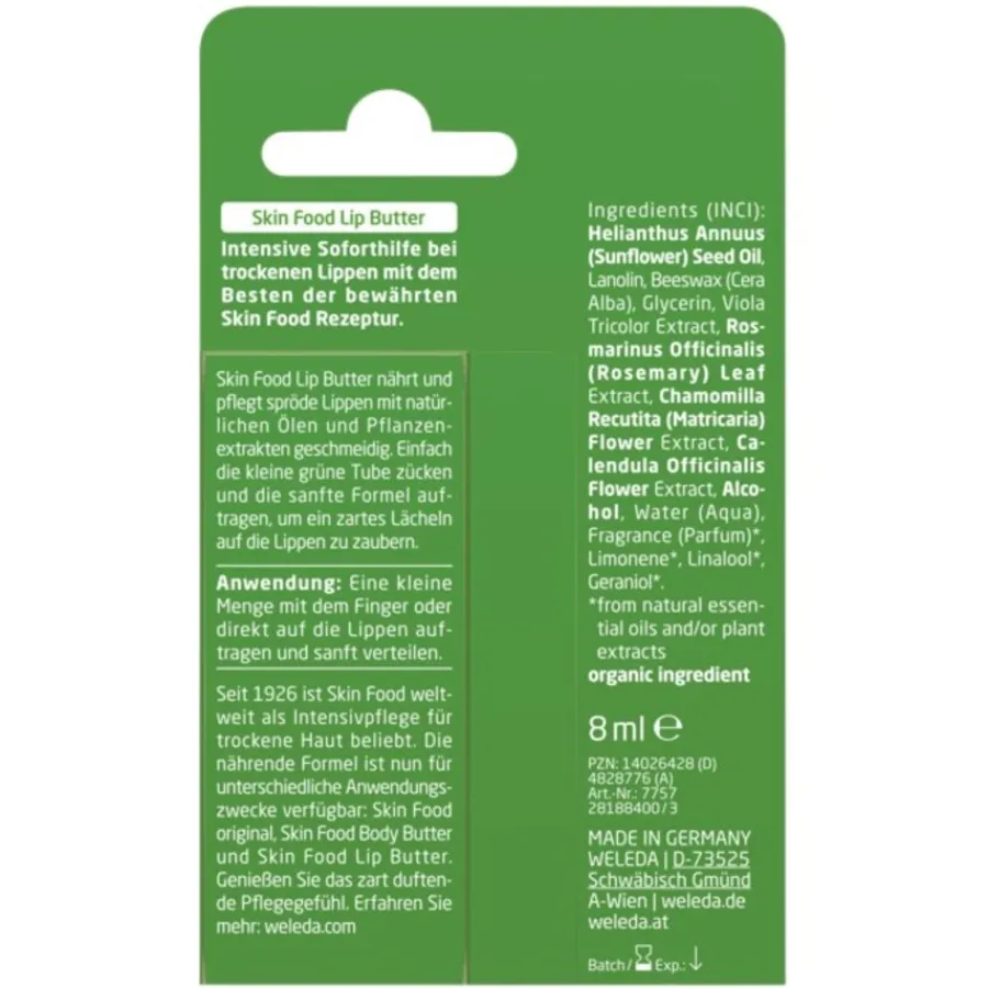 Weleda Skin Food Lip Butter Intensive Soforthilfe für trockene & spröde Lippen Best
