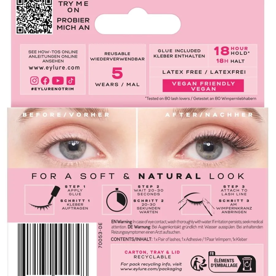 Eylure Wimpern 3/4 Length 009 Light & Wispy von Outlet