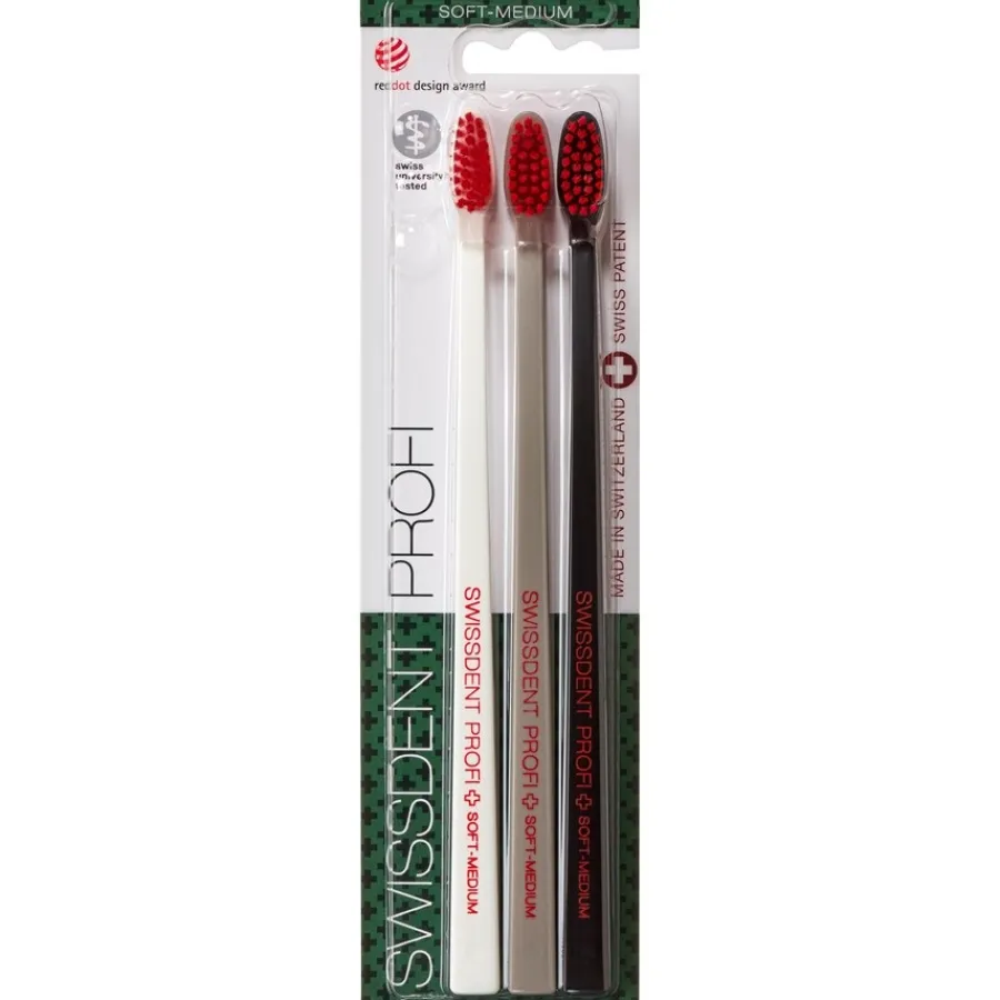 Swissdent Zahnbürsten Profi Colours Trio Soft-Medium von